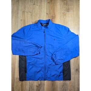 Polo Golf Ralph Lauren Windbreaker Jacket Men's XL Blue Black Full Zip Pony